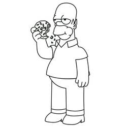 着色页: Homer Simpson (卡通人物) #188208 - 免费可打印着色页