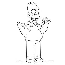 着色页: Homer Simpson (卡通人物) #188211 - 免费可打印着色页