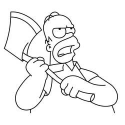 着色页: Homer Simpson (卡通人物) #188219 - 免费可打印着色页