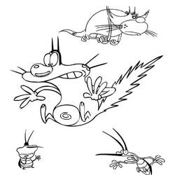 着色页: Oggy - 免费可打印着色页