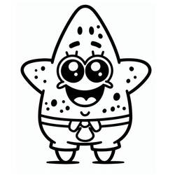 着色页: Patrick Star - 免费可打印着色页