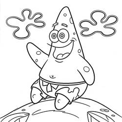 着色页: Patrick Star (卡通人物) #220624 - 免费可打印着色页