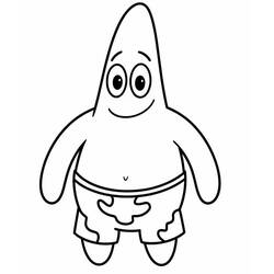 着色页: Patrick Star (卡通人物) #220628 - 免费可打印着色页
