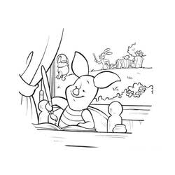着色页: Piglet (卡通人物) #209498 - 免费可打印着色页