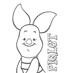 着色页: Piglet (卡通人物) #209505 - 免费可打印着色页