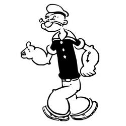 着色页: Popeye (卡通人物) #205940 - 免费可打印着色页