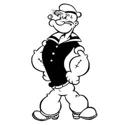 着色页: Popeye (卡通人物) #205946 - 免费可打印着色页