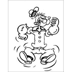 着色页: Popeye (卡通人物) #84724 - 免费可打印着色页