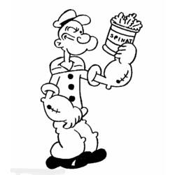 着色页: Popeye - 免费可打印着色页
