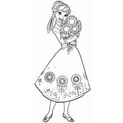 着色页: Princess Anna - 免费可打印着色页