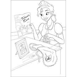 着色页: Princess Tiana - 免费可打印着色页