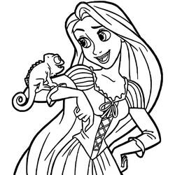 着色页: Rapunzel - 免费可打印着色页