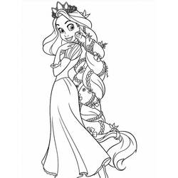 着色页: Rapunzel (卡通人物) #170059 - 免费可打印着色页