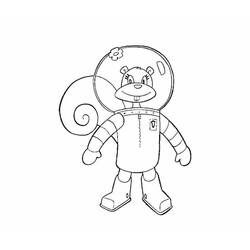 着色页: Sandy Cheeks (卡通人物) #220614 - 免费可打印着色页