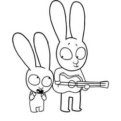 着色页: Simon Rabbit (卡通人物) #192945 - 免费可打印着色页
