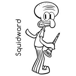 着色页: Squidward Tentacles (卡通人物) #220581 - 免费可打印着色页