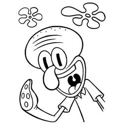 着色页: Squidward Tentacles (卡通人物) #220586 - 免费可打印着色页