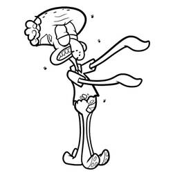 着色页: Squidward Tentacles (卡通人物) #220594 - 免费可打印着色页