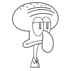 着色页: Squidward Tentacles (卡通人物) #220595 - 免费可打印着色页