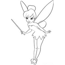 着色页: Tinker Bell - 免费可打印着色页