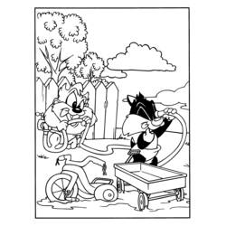 着色页: 崔弟和傻大猫 (卡通人物) #29406 - 免费可打印着色页