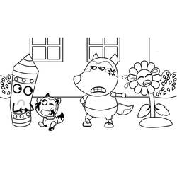 着色页: Wolfoo - 免费可打印着色页