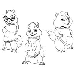 着色页: Alvin和the Chipmunks (卡通和动画节目) #128241 - 免费可打印着色页