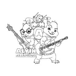 着色页: Alvin和the Chipmunks (卡通和动画节目) #128246 - 免费可打印着色页