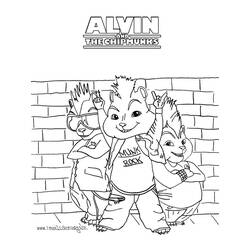 着色页: Alvin和the Chipmunks (卡通和动画节目) #128263 - 免费可打印着色页