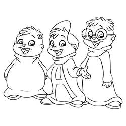 着色页: Alvin和the Chipmunks (卡通和动画节目) #128304 - 免费可打印着色页