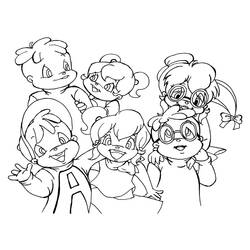 着色页: Alvin和the Chipmunks (卡通和动画节目) #128306 - 免费可打印着色页