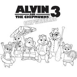 着色页: Alvin和the Chipmunks (卡通和动画节目) #128338 - 免费可打印着色页