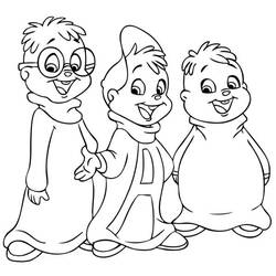 着色页: Alvin和the Chipmunks (卡通和动画节目) #128367 - 免费可打印着色页