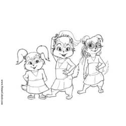 着色页: Alvin和the Chipmunks (卡通和动画节目) #128399 - 免费可打印着色页