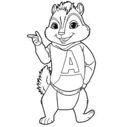 着色页: Alvin和the Chipmunks (卡通和动画节目) #128462 - 免费可打印着色页