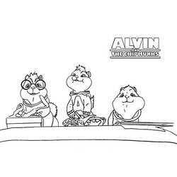 着色页: Alvin和the Chipmunks (卡通和动画节目) #128464 - 免费可打印着色页