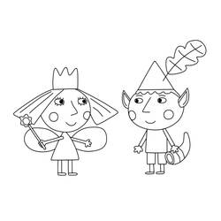 着色页: Ben和Holly's Little Kingdom - 免费可打印着色页