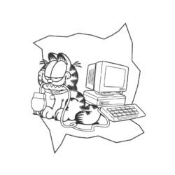着色页: 加菲猫 (卡通和动画节目) #26166 - 免费可打印着色页