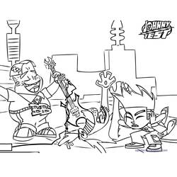 着色页: Johnny Test (卡通和动画节目) #35014 - 免费可打印着色页