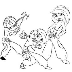 着色页: Kim Possible (卡通和动画节目) #212328 - 免费可打印着色页