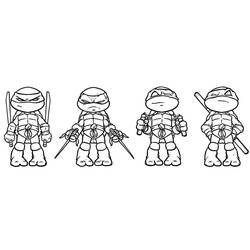 着色页: Ninja Turtle - 免费可打印着色页