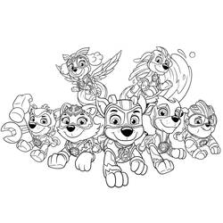 着色页: Paw Patrol Super Pups - 免费可打印着色页