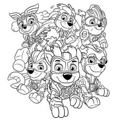 着色页: Paw Patrol Super Pups (卡通和动画节目) #204371 - 免费可打印着色页