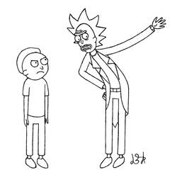 着色页: Rick和Morty (卡通和动画节目) #208205 - 免费可打印着色页