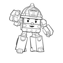 着色页: Robocar Poli - 免费可打印着色页