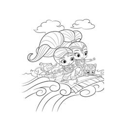 着色页: Shimmer和Shine - 免费可打印着色页