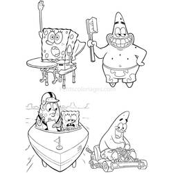 着色页: SpongeBob SquarePants (卡通和动画节目) #195092 - 免费可打印着色页