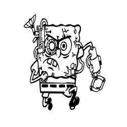 着色页: SpongeBob SquarePants (卡通和动画节目) #195100 - 免费可打印着色页