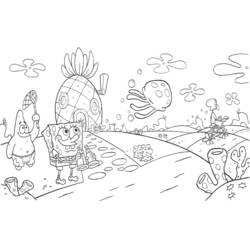 着色页: SquareBob SquarePants (卡通和动画节目) #33445 - 免费可打印着色页