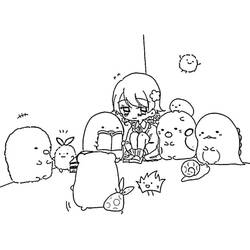 着色页: Sumikko Gurashi - 免费可打印着色页